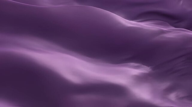 Abstract flowing purple fabric texture background with soft light and shadows.