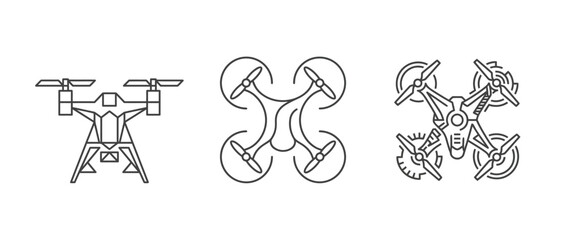 Obraz premium Drone illustrations in various designs for technology and innovation concepts