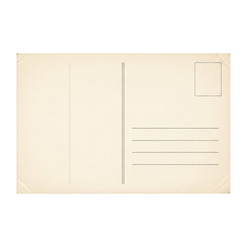 Vintage Postcard Blank Retro Paper Isolated On Transparent Background