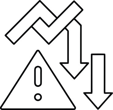 loss aversion alert line art vector illustration on transparent background