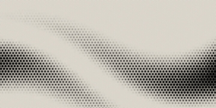 Hexagon Shapes Vector Abstract Geometric Technology Oscillation Wave Isolated on Light Background. Halftone Hex Retro Simple Pattern. Minimal 80s Style Dynamic Tech Wallpaper
