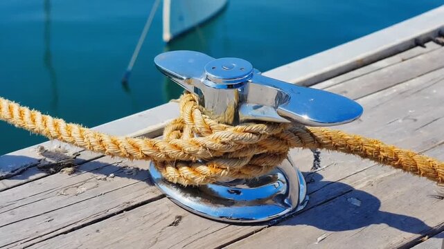 Knot for mooring a boat.
