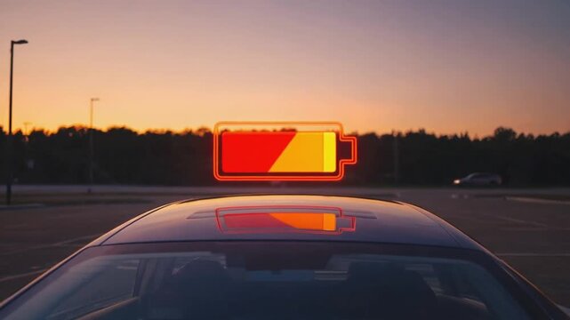 Electric car with a low battery.