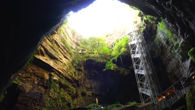 Dungeon, cave, underground abyss, Padirac, France