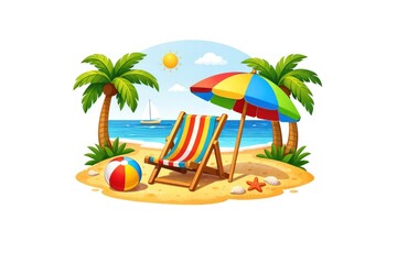 Obraz premium Tropical beach relaxation scene.