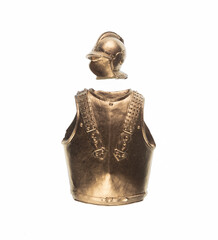 Obraz premium golden knight armor on a white isolated background 