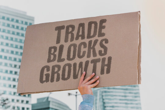 "Trade Blocks Growth" Economically punitive trade barriers stifle developing nation growth. TRADE. ECONOMY. SANCTIONS. GEOPOLITICS. INEQUALITY.