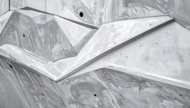 geometric abstract texture with sharp angles and swirling patterns in grayscale, modern architectural detail