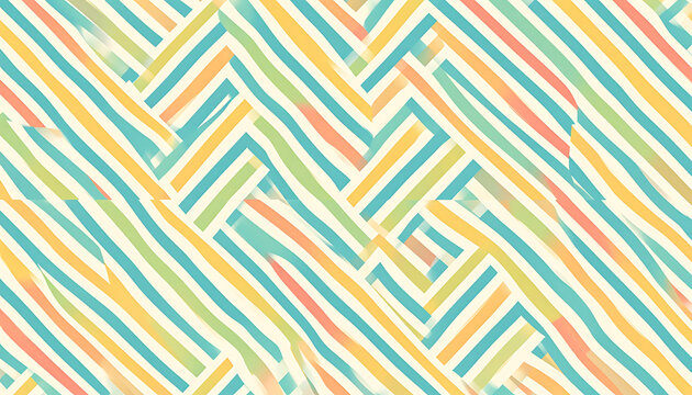 Geometric chevron pattern with pastel colored diagonal brush strokes in a herringbone weave, fabric textile texture
