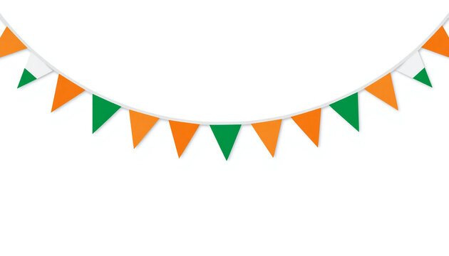 Colorful triangular pennant banner on string