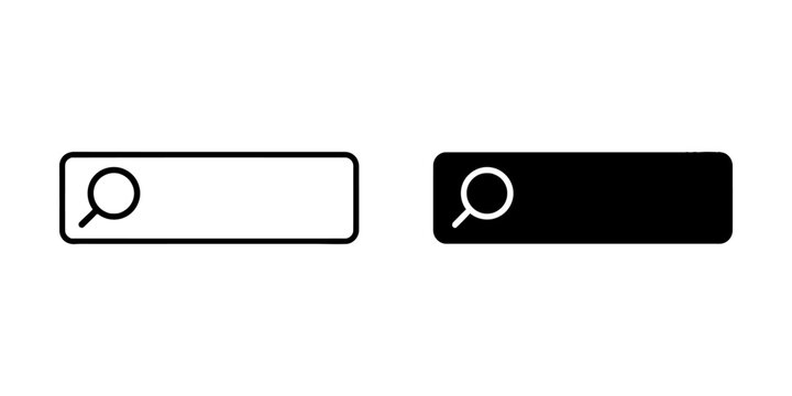 Search bar interface input field icon with magnifying interface browsing