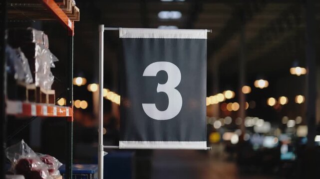 Warehouse Section Number 3 Sign