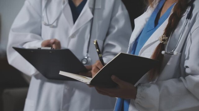 Thoughtful doctors having meeting in hospital