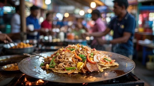 Sri Lanka's most popular and spectacular street food dish is Kottu Roti.