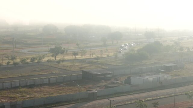 Smoke engulfing the Northwest side of Brasilia, Brazil. from a large wildfire in Burle Marx Park