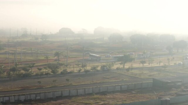 Smoke engulfing the Northwest side of Brasilia, Brazil. from a large wildfire in Burle Marx Park