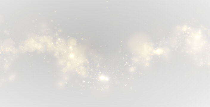 Glittering gold particles float across a transparent canvas. Celebration lights shimmer in every corner. Perfect PNG for invitations or banners.