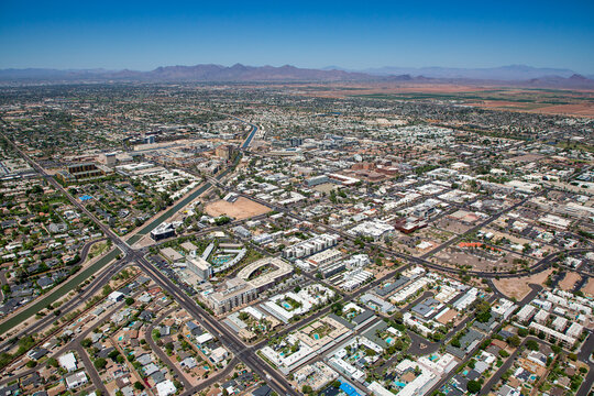 Old Town Scottsdale, Arizona aerial view