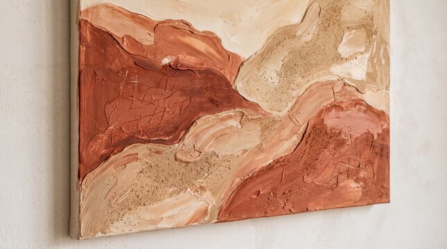earthy color palette, a warm, textured abstract design featuring terracotta and beige tones