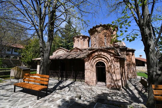 Veljusa, Strumica, Macedonia. April 10, 2026. Church at the Monastery of Theotokos the Merciful - Eleusa. The church was build in 1080 by the monk.