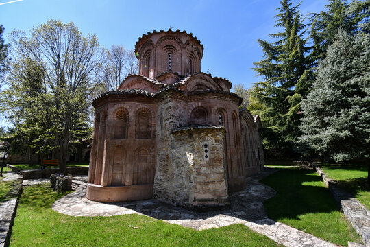 Veljusa, Strumica, Macedonia. April 10, 2026. Church at the Monastery of Theotokos the Merciful - Eleusa. The church was build in 1080 by the monk.