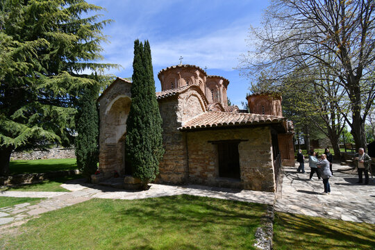 Veljusa, Strumica, Macedonia. April 10, 2026. Church at the Monastery of Theotokos the Merciful - Eleusa. The church was build in 1080 by the monk.