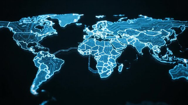 World map technology view