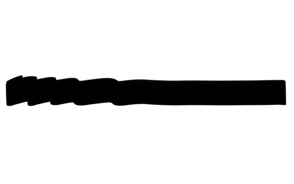 Black permanent marker stroke on white background, thick ink brush line, hand drawn felt tip pen highlight for redaction and underlining