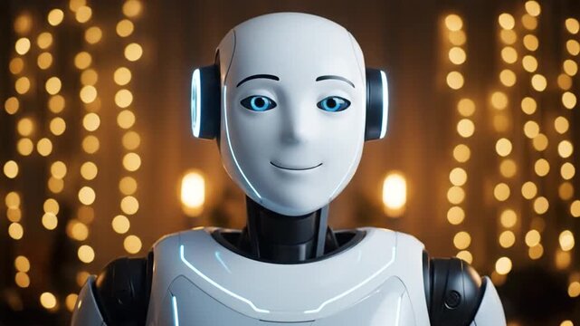 Gros plan sur le portrait d'un robot