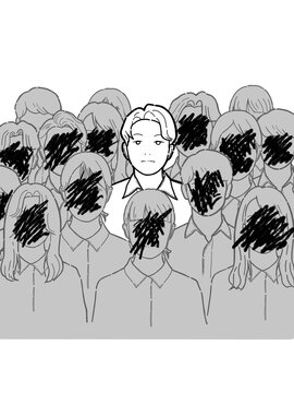 Boy and unknown face