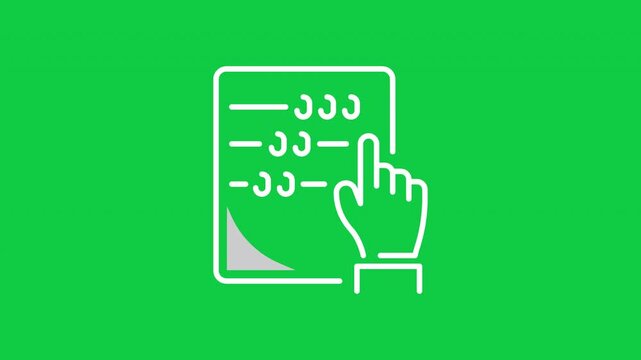 Animated checklist and touchscreen icon for online forms and task management concepts.