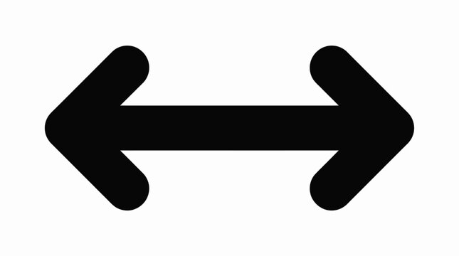 Versatile horizontal bidirectional arrow icon representing expansion, resizing, and directional movement, ideal for user interface design, measurements, and data visualization