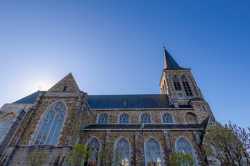 Obraz premium The Kapittelkerk van Sint-Martinus en Sint-Hadelinus (Collégiale Saint-Martin et Saint-Hadelin) Church in Vise, A city and municipality of Wallonia in the province of Liège, Belgium.