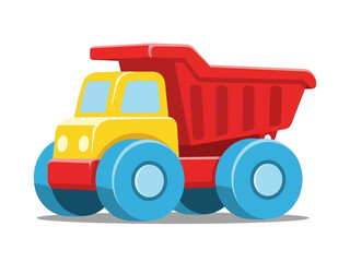 Naklejka premium Brightly Colored Toy Dump Truck Illustration.