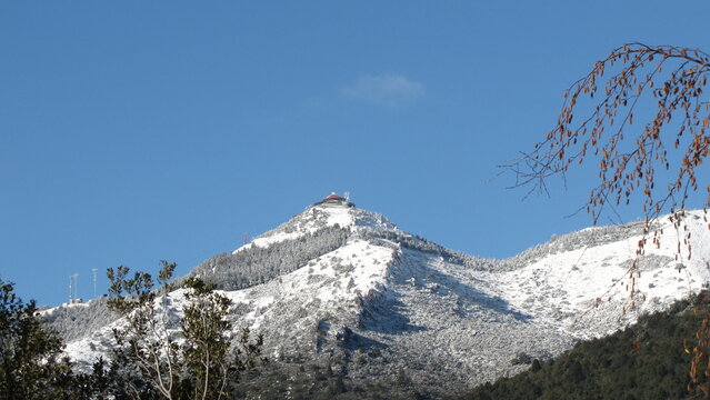snow covered mountains