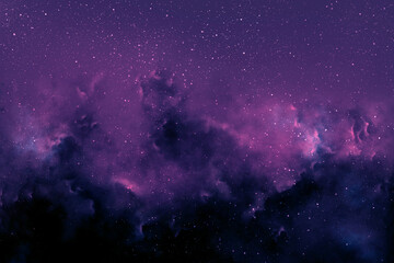 Purple Nebula Space Background – Abstract Universe Galaxy ©  RenderWave