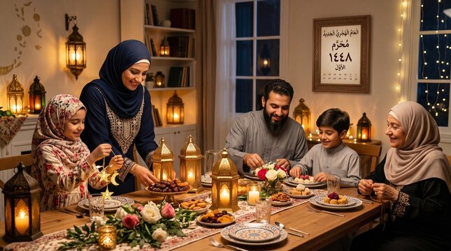 Muslim Family Preparing to Welcome Muharram 1448