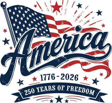 america 250 years of freedom celebration distorted flag svg png, 4th of july flag svg