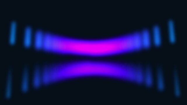 Purple and blue glowing particle equalizer abstract background for data visualization, seamless loop