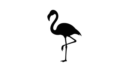 Obraz premium Flamingo Silhouette Against A White Background Minimalist Design