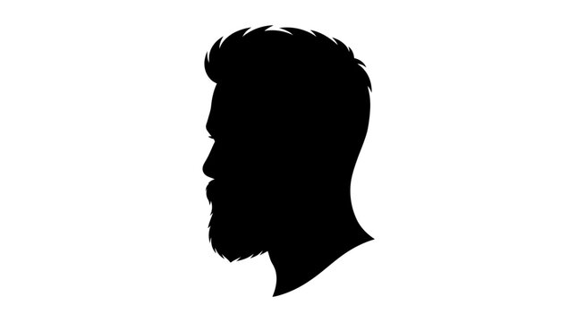 Man s head silhouette against a white background simple graphic design