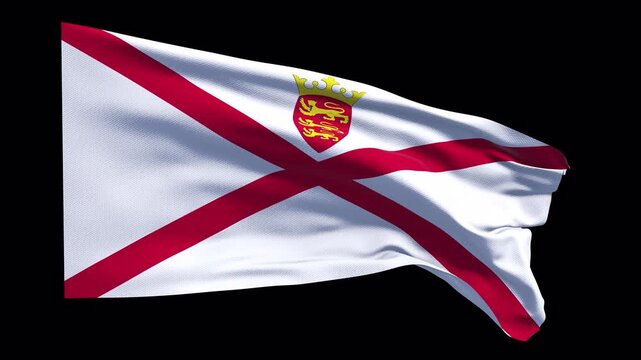 Elegant Jersey flag animation waving in the wind, ideal for travel, culture, government, regional identity, national holidays, official presentations, and professional web banner projects.
