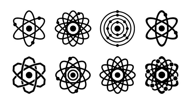 Atomic Orbitals Set, Science Icons, Chemistry Symbols, Molecular Structure