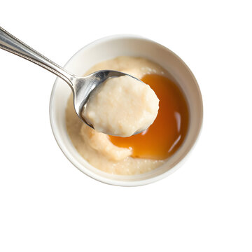 Creamy semolina porridge with butter and cinnamon sugar served in a white bowl