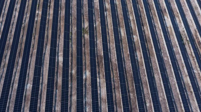Aerial View of Solar Energy Array Near Data Center Development and Suburban Highway