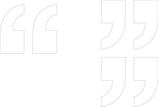 Minimalist Quotation Mark Icon Collection Featuring Bold Typography Symbols, Modern Punctuation Graphics, and Clean Vector Illustration Design