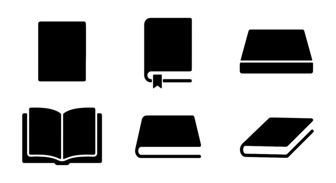 Book Icons Set, Reading Symbols, Education Graphics, Library Vector Collection
