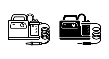 Medical Suction Machine Vector Icons, Portable Aspirator Device, Healthcare Equipment Illustration © ZARA