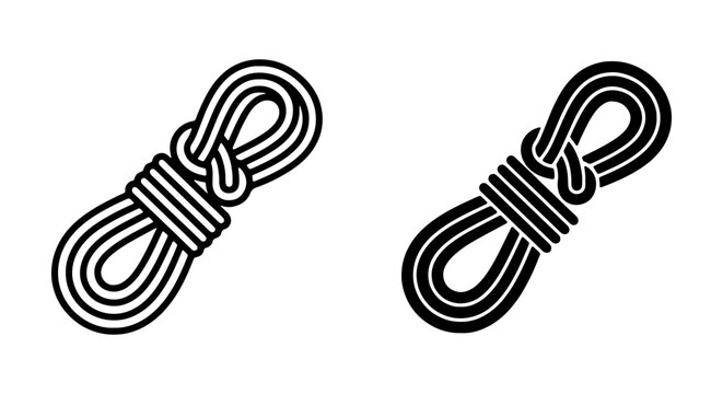 Coiled Rope Vector Icons, Nautical Knot Graphics, Marine String Symbols, Secure Binding Elements