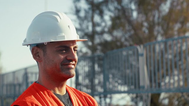 engineer smiling satisfied with the work